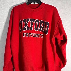 Oxford University Sweatshirt Adult Medium Red Crewneck College Deluxe Sweats Tag